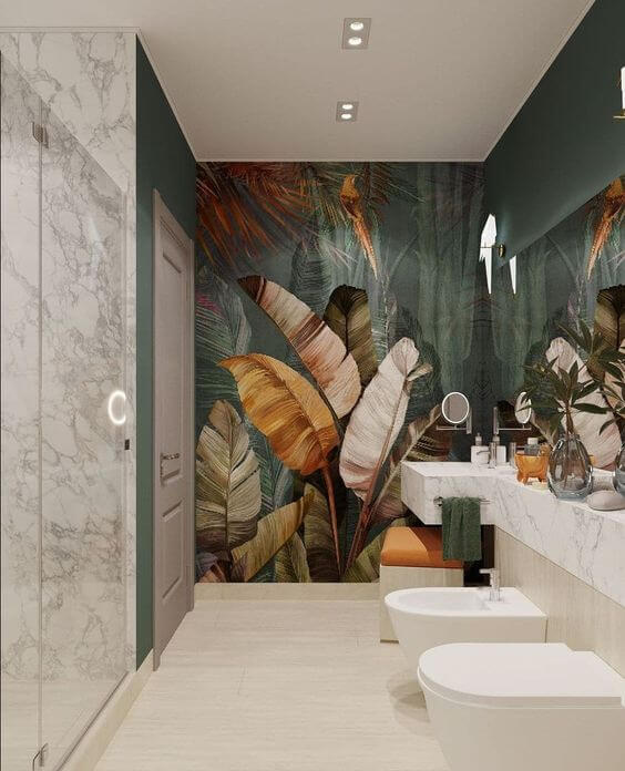 banheiro com estilo tropical