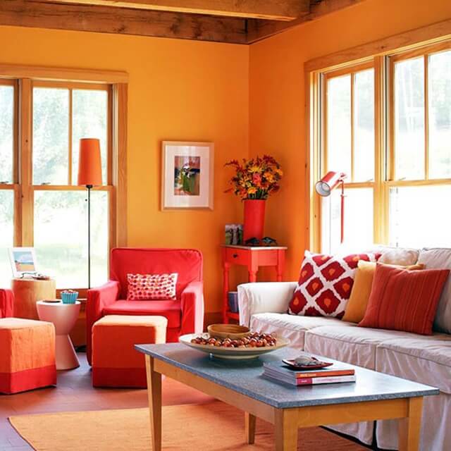 sala de estar laranja
